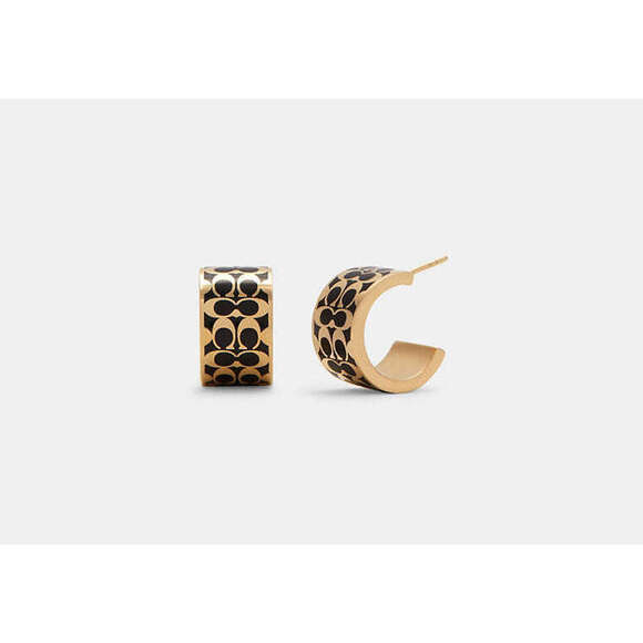 Signature Enamel Huggie Earrings - Picture 1 of 5